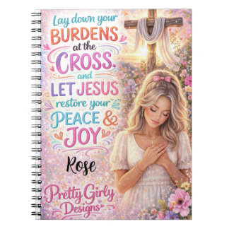 Pretty Girly Inspirational Floral Christian Jesus Notebook