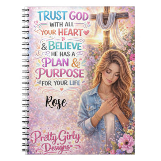 Pretty Girly Inspirational Floral Christian Jesus Notebook