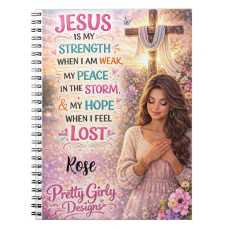 Pretty Girly Inspirational Floral Christian Jesus Notebook