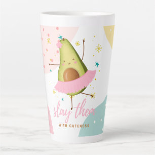 Pretty Girly Kawaii Avocado Ballerina Slay Them Latte Mug