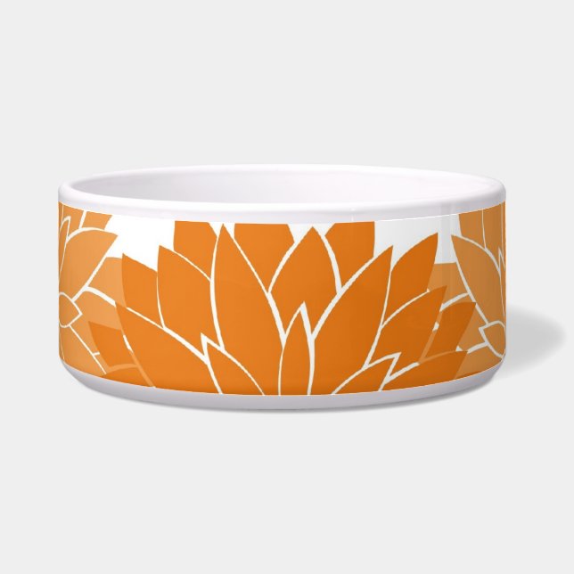 Pretty Girly Orange Flower Blossoms Floral Print Bowl (Front)