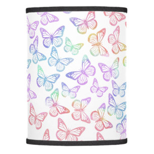 Pretty Girly Pastel Butterfly Pattern Iridescent Lamp Shade