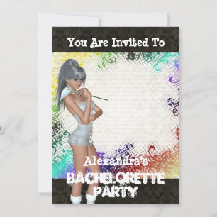 Pretty girly personalized bachelorette party invitation