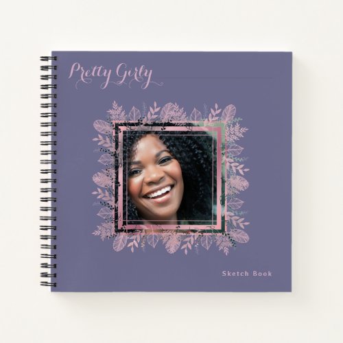 Pretty Girly PHOTO Floral Drawing Art  Notebook