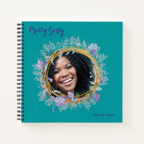 Pretty Girly PHOTO Floral Drawing Art  Notebook