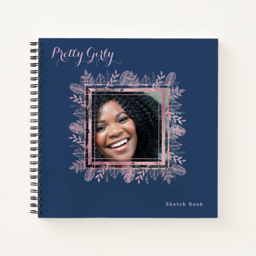 Pretty Girly PHOTO Floral Drawing Art  Notebook