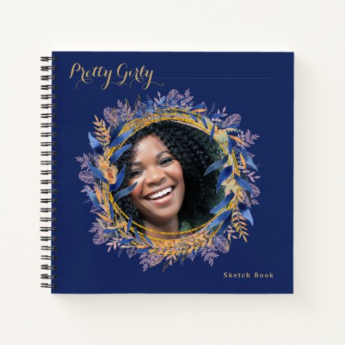 Pretty Girly PHOTO Floral  Drawing Art  Notebook