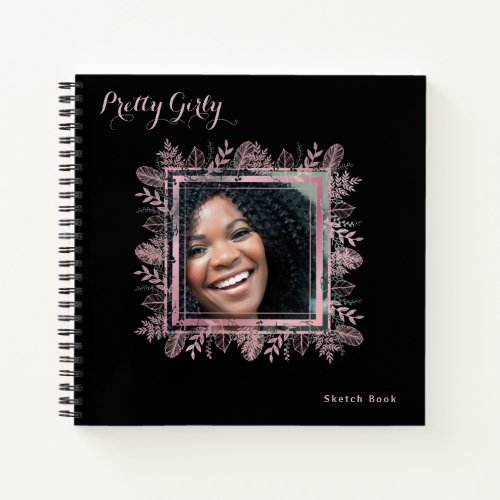 Pretty Girly PHOTO Floral Drawing Art  Notebook