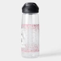 Chic trendy elegant silver girly glitter pattern Water Bottle by Pink Water