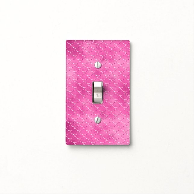 Pretty Girly Pink Mermaid  Light Switch Cover (In Situ)