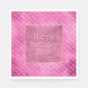 Pretty Girly Pink Mermaid Napkins