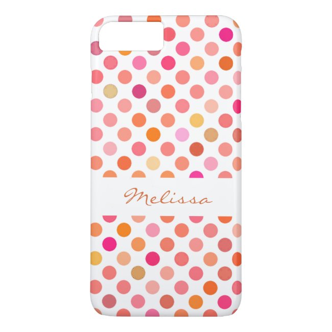 Pretty Girly Pink Polka Dot iPhone 8/7 Plus Case