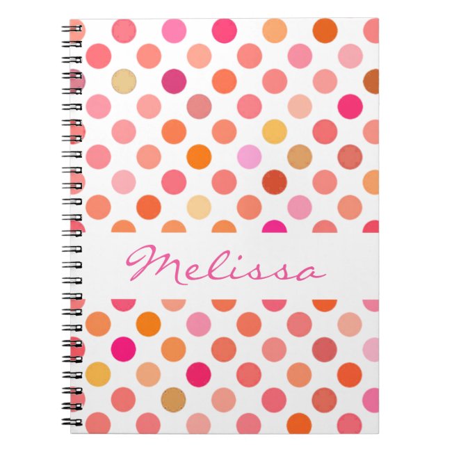 Pretty Girly Pink Polka Dot Notebook