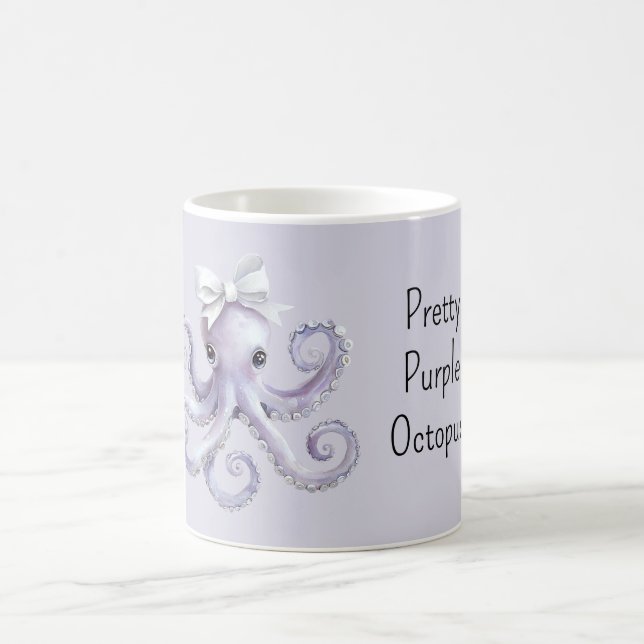 Pretty Girly Purple Octopus Coffee Mug (Center)