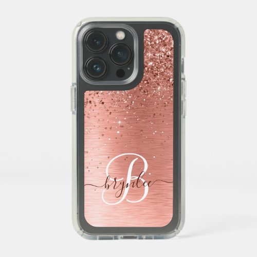Pretty Girly Rose Gold Glitter Sparkly Speck iPhone 13 Pro Case