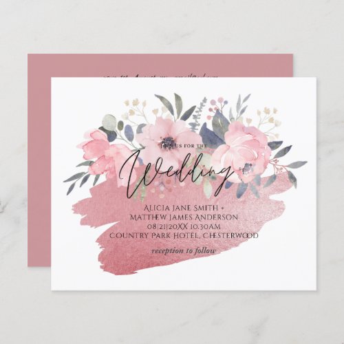 Pretty Girly Rosegold Floral Glam Wedding