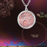 Pretty Girly Salmon Pink Flowers Marble Silver Plated Necklace<br><div class="desc">Beautiful new design: Flowers on Marble! This beautiful, SALMON PINK PEACH PINK design is unique and one of a kind. It's perfect for showing off your style. The digital flowers on a marble background in beautiful soft peach pink and salmon pink color with a little shade of purple is a...</div>