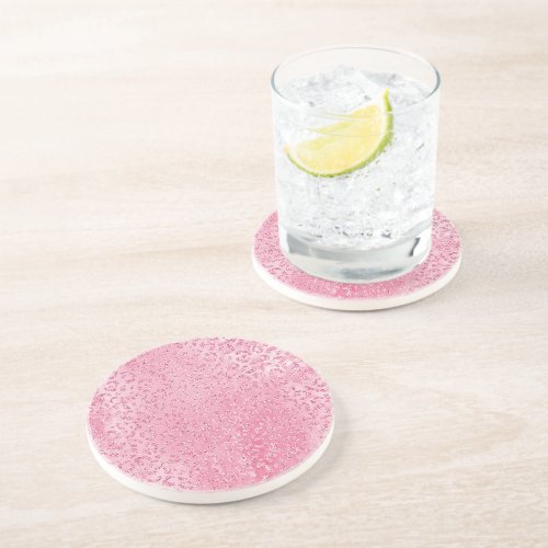 Pretty Girly Sugar Pink Glitter Leopard Coaster