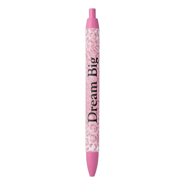 Pretty Girly Sugar Pink Glitter Leopard Pen (Front Vertical)