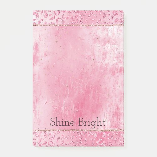 Pretty Girly Sugar Pink Glitter Leopard Post_it Notes