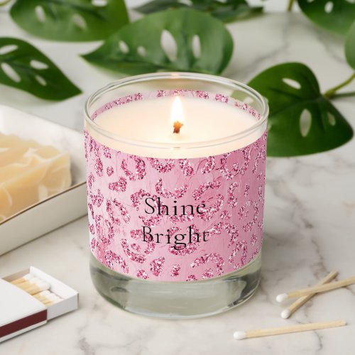 Pretty Girly Sugar Pink Glitter Leopard Scented Candle