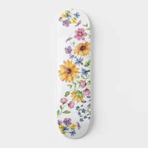 Pretty Girly Wildflowers Skateboard