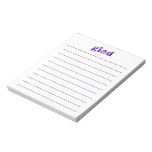 Pretty Glad Notepads with Purple Flower Art