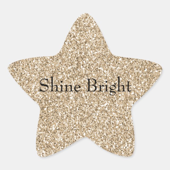 Pretty Glam Gold Glitter    Star Sticker (Front)