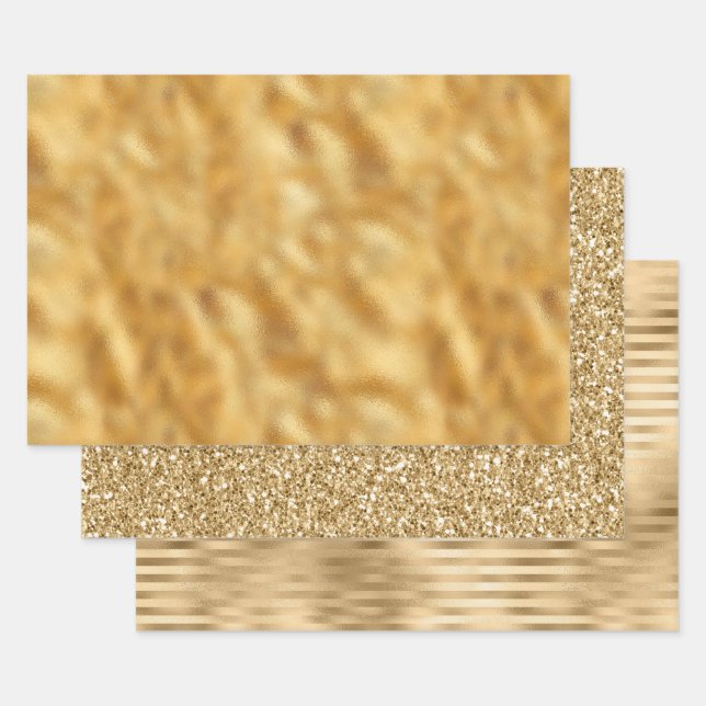 Pretty Glam Gold Wrapping Paper Sheets (Set)