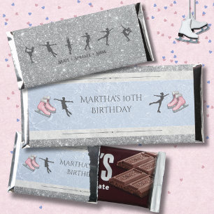 Pretty Glitter and Ice Figure Skater Birthday Hershey Bar Favors