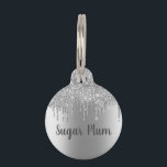 Pretty Glitter Drips Pet Dog Cat Lost Id Pet ID Ta Tag<br><div class="desc">This design may be personalized in the area provided by changing the photo and/or text. Or it can be customized by clicking Personalize this Template and then choosing the click to customize further option and delete or change the color of the background, add text, change the text color or style,...</div>