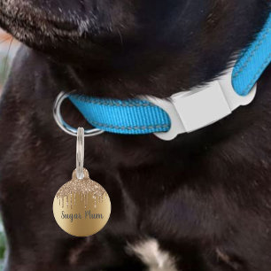 Pretty Glitter Drips Pet Dog Cat Lost Id Pet ID Tag
