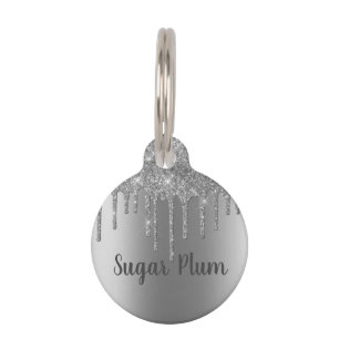 Pretty Glitter Drips Pet Dog Cat Lost Id Pet ID Tag