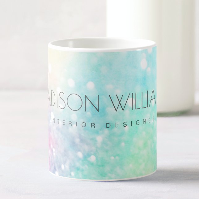 Pretty Glitter Holographic Iridescent Girly Coffee Mug (Creator Uploaded)