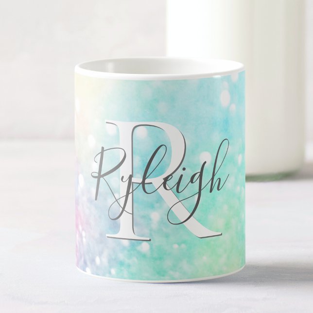 Pretty Glitter Holographic Iridescent Girly Coffee Mug (Creator Uploaded)