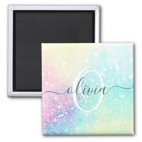 Pretty Glitter Holographic Iridescent Girly Magnet