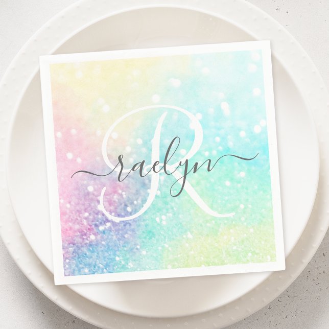 Pretty Glitter Holographic Iridescent Girly Napkins (Creator Uploaded)