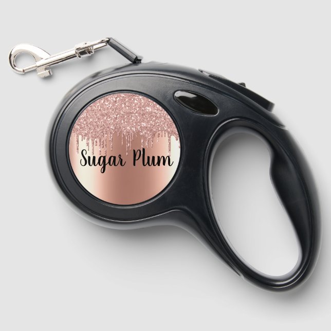 Pretty Glitter Look Drips Pet Dog  Retractable Pet Leash (Front)