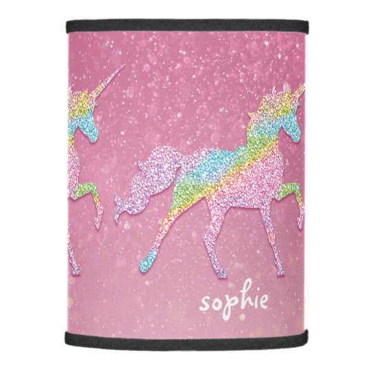 Pretty Glitter Rainbow Unicorn Lamp Shade (Right)