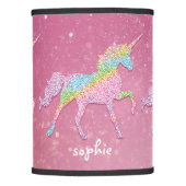 Pretty Glitter Rainbow Unicorn Lamp Shade (Front)
