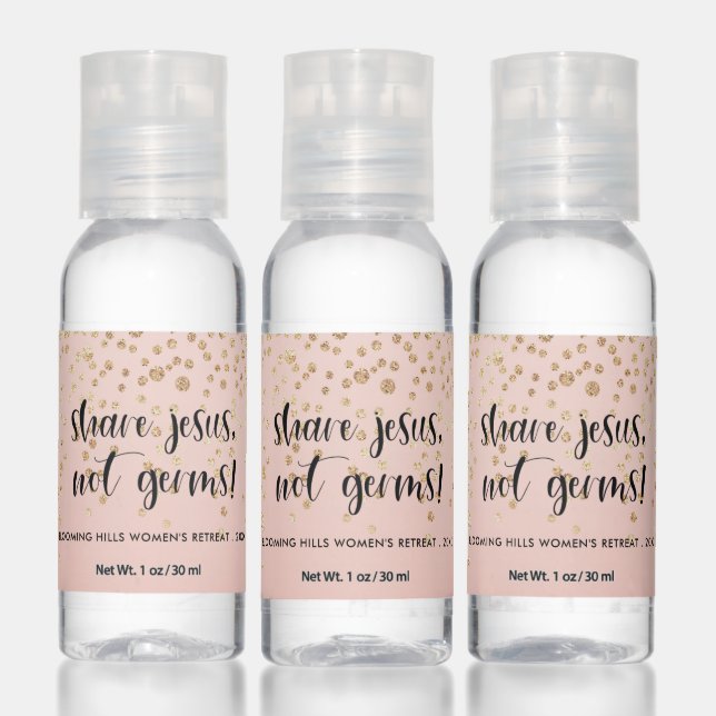 Pretty Glitter Share Jesus, Not Germs | Blush Hand Sanitizer (Set)