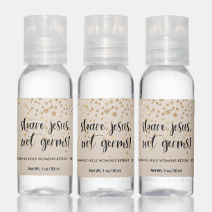 Pretty Glitter Share Jesus, Not Germs Champagne Hand Sanitizer