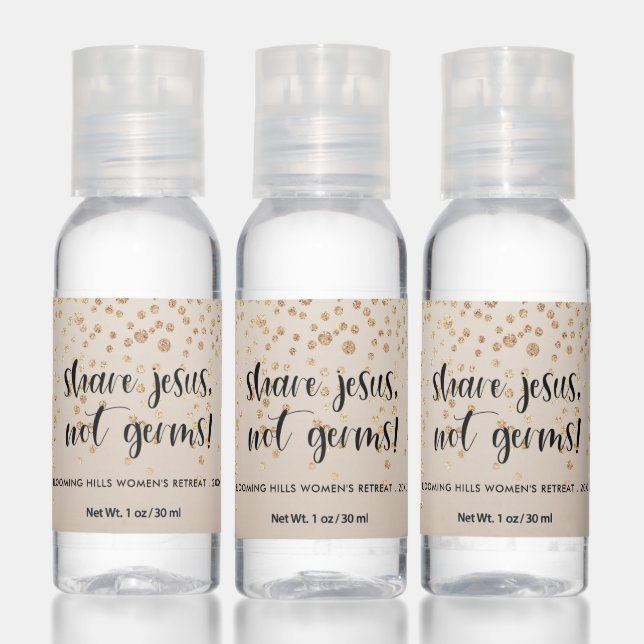 Pretty Glitter Share Jesus, Not Germs | Champagne Hand Sanitizer (Set)