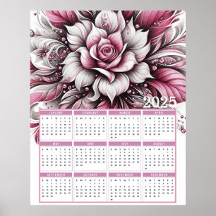 Pretty Glittery Lily 2025 Calendar Poster