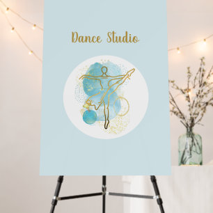 Pretty Gold Ballerina Watercolor Abstract Custom Foam Board