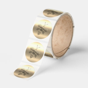 Pretty Gold Bee Classic Round Sticker