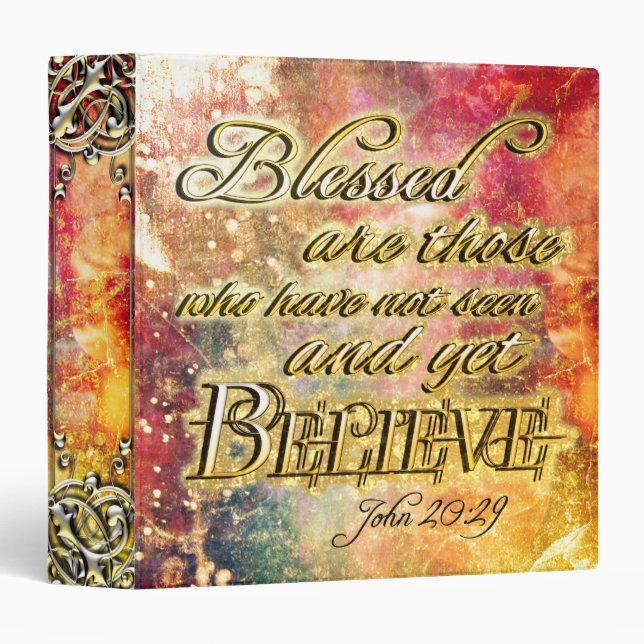 Pretty Gold Blessed Spiritual Scripture Binder (Front/Spine)
