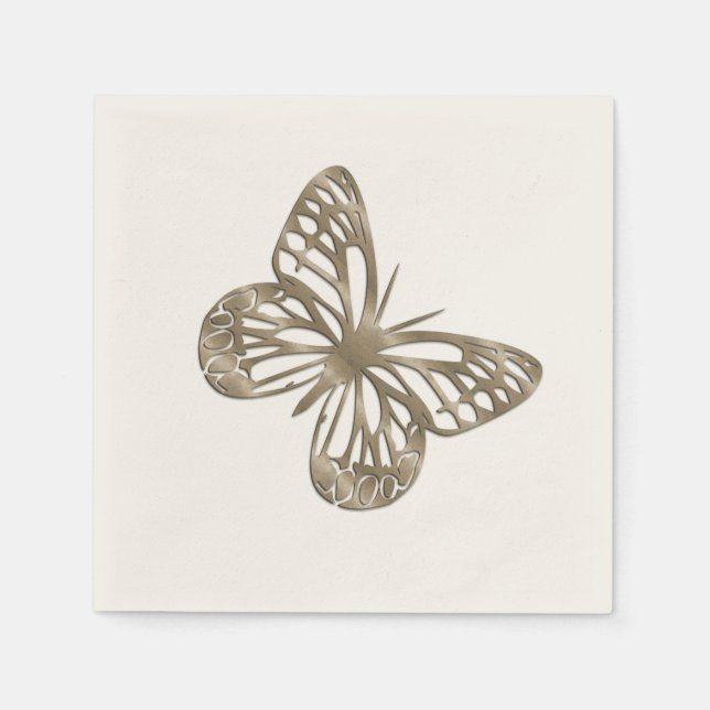 Pretty Gold Butterfly Napkins (Front)