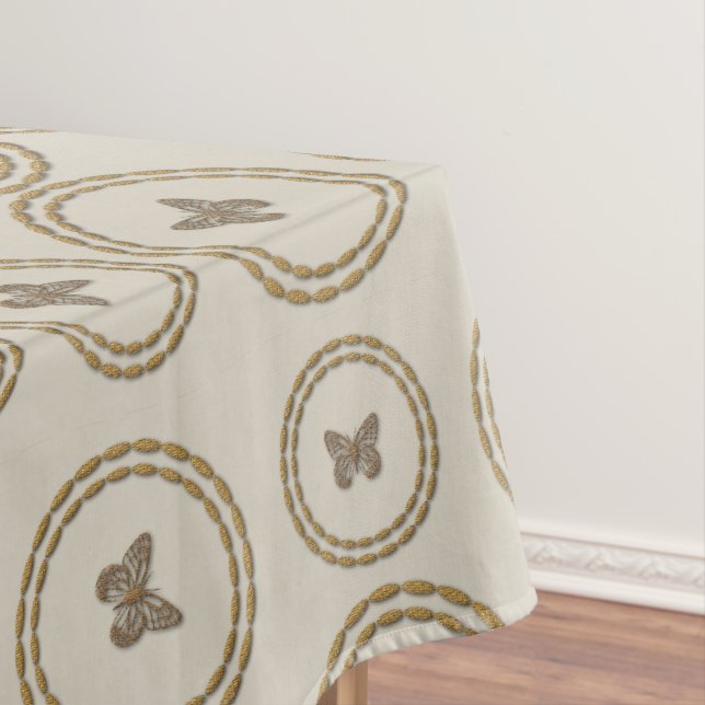 Pretty Gold Butterfly Tablecloth (In Situ)