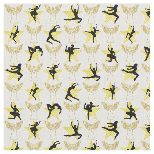 PRETTY GOLD DANCER CHRISTMAS DESIGNS FABRIC
